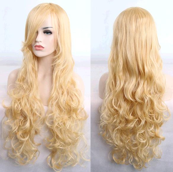 80 cm long curly cosplay role playing wigs mul-ti color curly wig