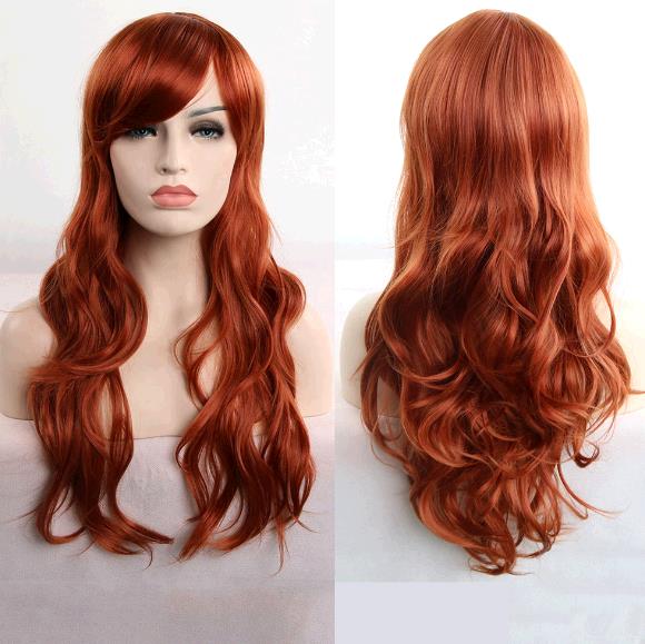 80 cm long curly cosplay role playing wigs mul-ti color curly wig