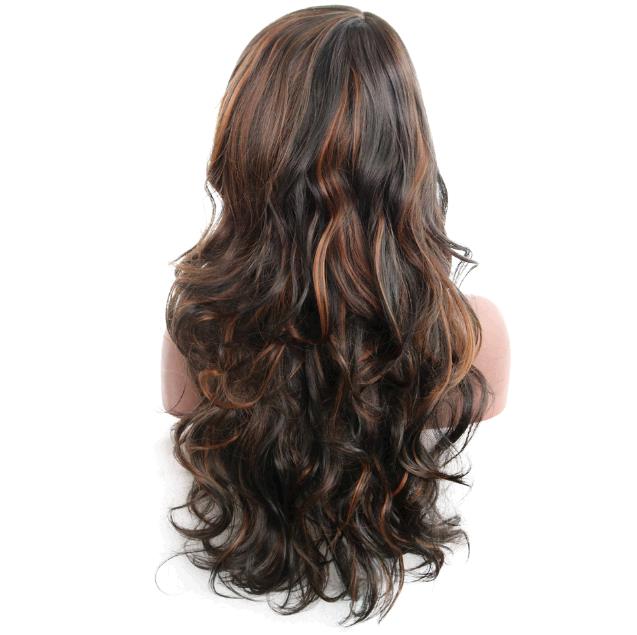 Wig Ladies Fashion Lifelike Natural Chemical Fiber Wigs Long Curly Hair Wig Headset