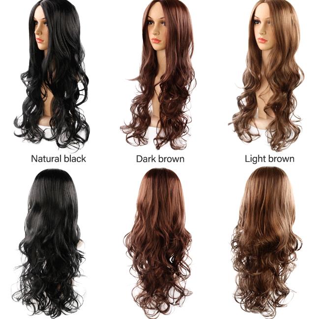 Wig Haiir Multicolored Medium-Long Curly Hair Chemicals Headset Wigs