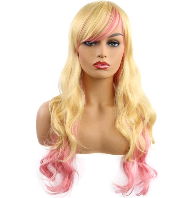 Cartoon cos wig Lolita role playing rainbow colorful gradient wig cosplay video wigs