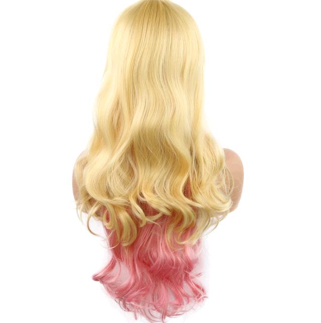 Cartoon cos wig Lolita role playing rainbow colorful gradient wig cosplay video wigs