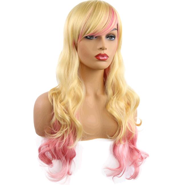 Cartoon cos wig Lolita role playing rainbow colorful gradient wig cosplay video wigs