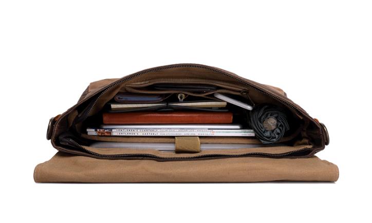 Men Shoulder Bag 15.6 Inch Canvas Bag Crazy Horse Leather Briefcase Vintage Bag Shoulder Handbag