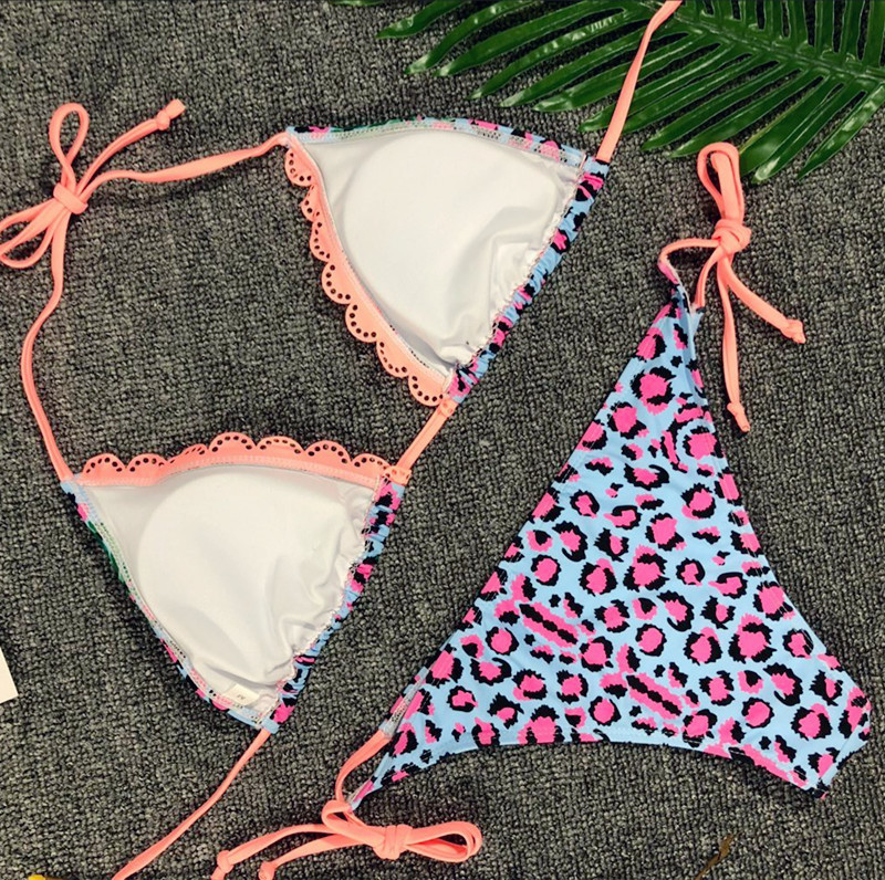 Leopard Print Bikini two piece set swimsuit swimwear summer holiday beach swimsuit
