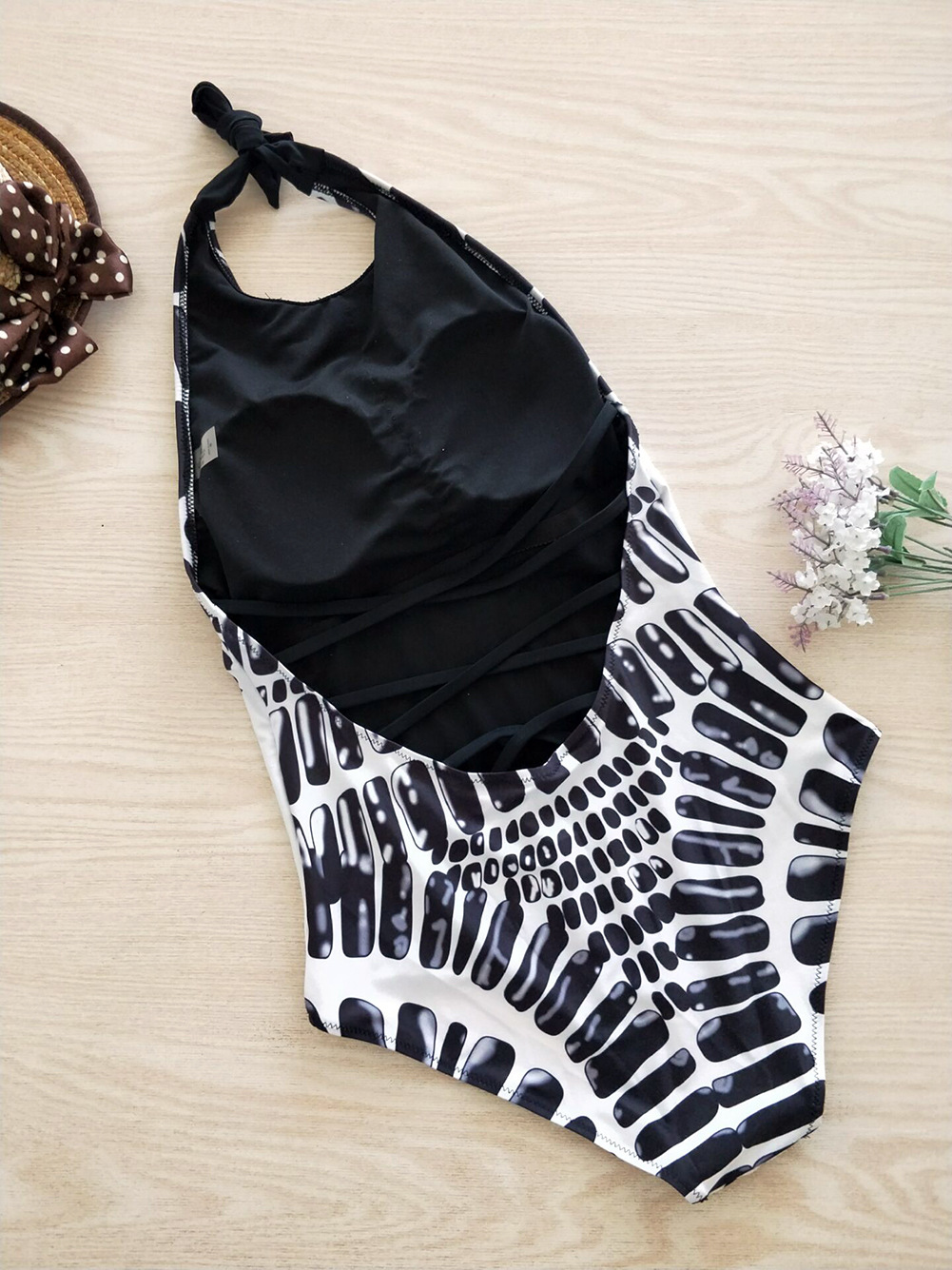 New style sexy female conjoined body backless triangle self-cultivation one piece swimsuit swimwear