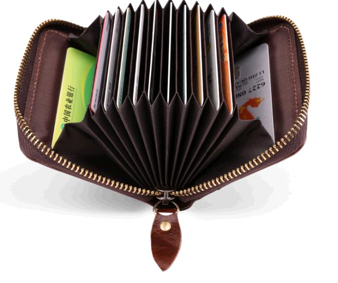 RFID anti-magnetic card wrapped cowhide multi-card wallet bag Retro Leather men's pocket wallets