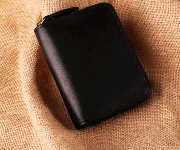 RFID anti-magnetic card wrapped cowhide multi-card wallet bag Retro Leather men's pocket wallets