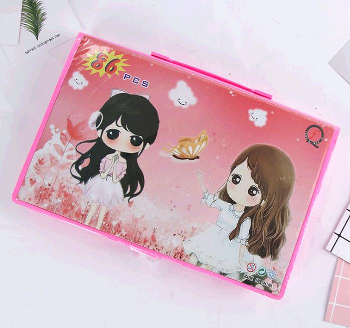 86 IN 1 Kids Painting Gifts Student Stationery Box Art Learning Watercolor Brush Stationery Set