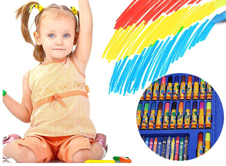 86 IN 1 Kids Painting Gifts Student Stationery Box Art Learning Watercolor Brush Stationery Set