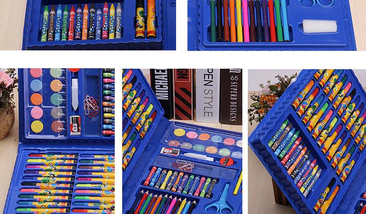 86 IN 1 Kids Painting Gifts Student Stationery Box Art Learning Watercolor Brush Stationery Set