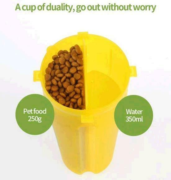 Dual-use pet water food cup water cup 2 in 1 PORTABLE PET FEEDER