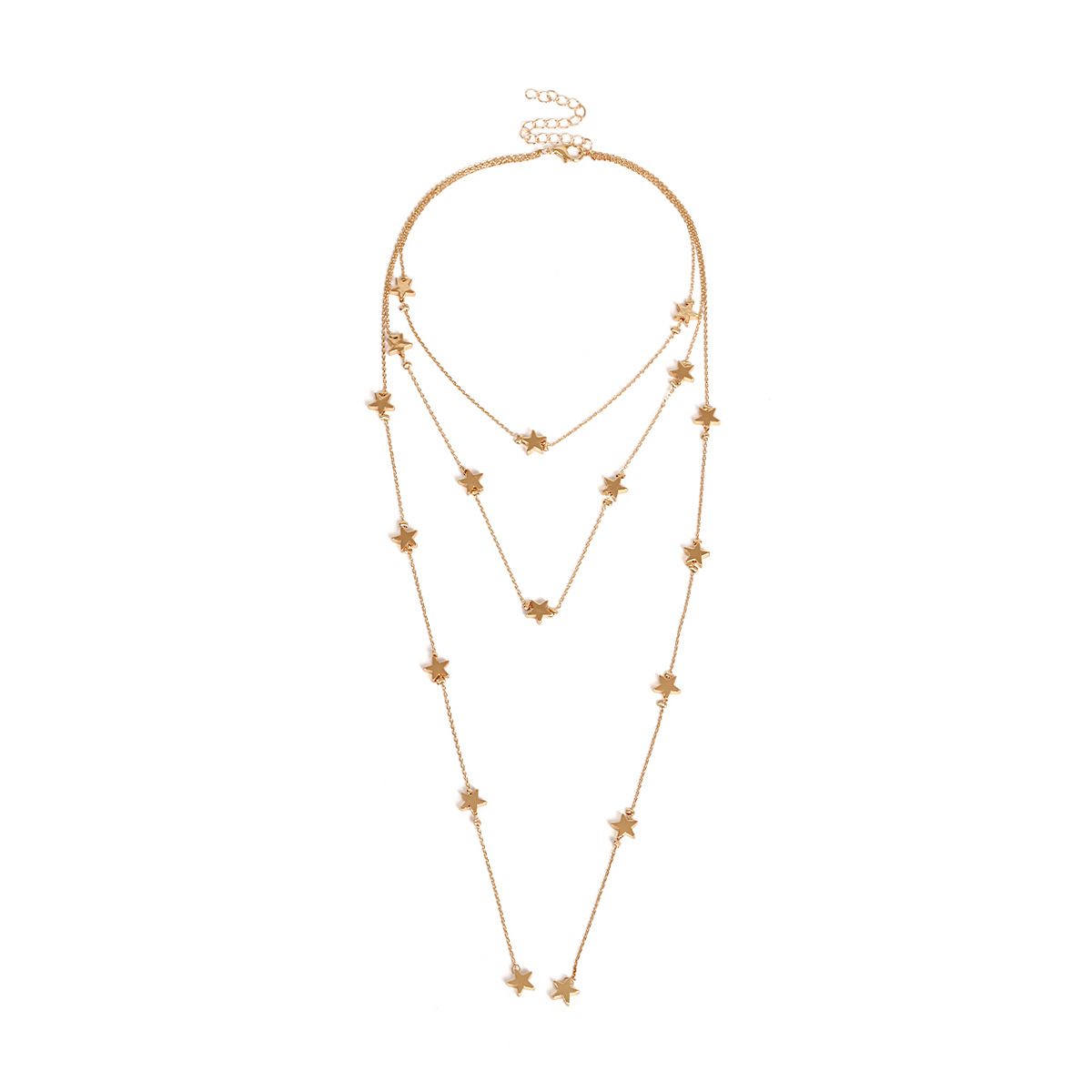 women Star shape Personality Fashion Business Necklace Star pendant tassel multi-layer Necklace