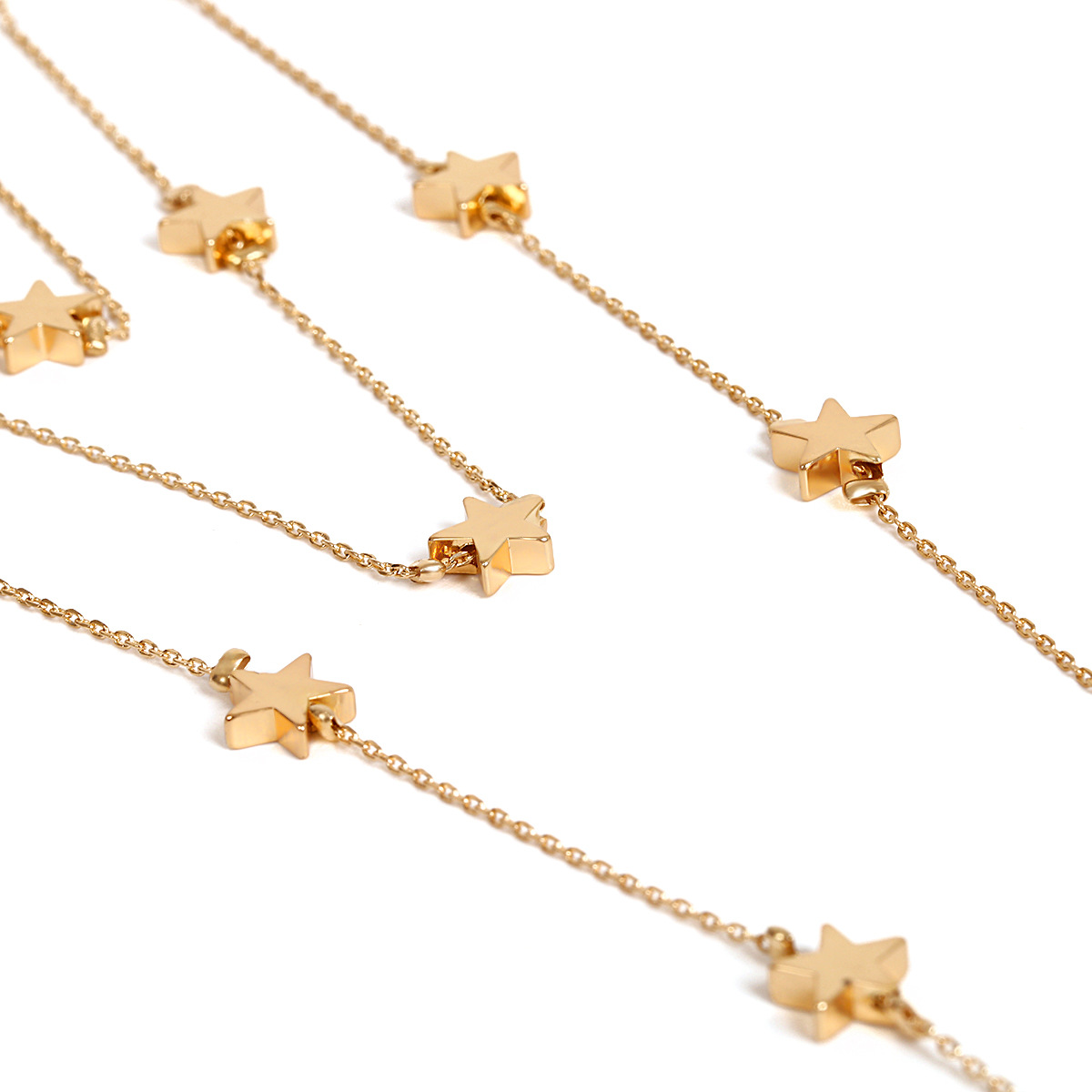 women Star shape Personality Fashion Business Necklace Star pendant tassel multi-layer Necklace