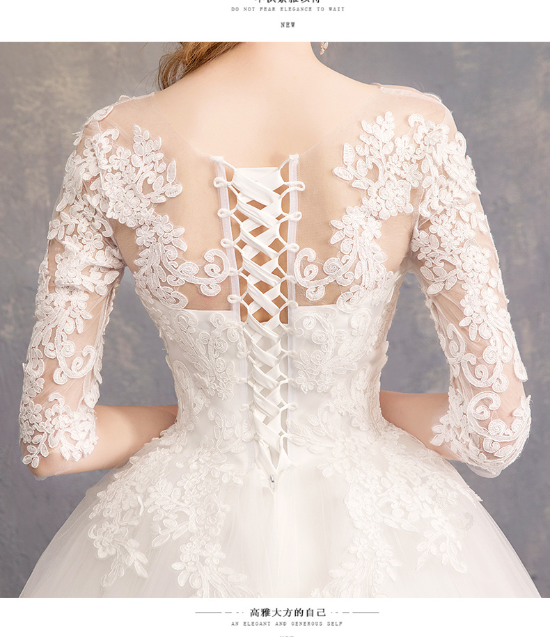 fashion women wedding ceremony slah neck sleeve lace bride's wedding maxi dress