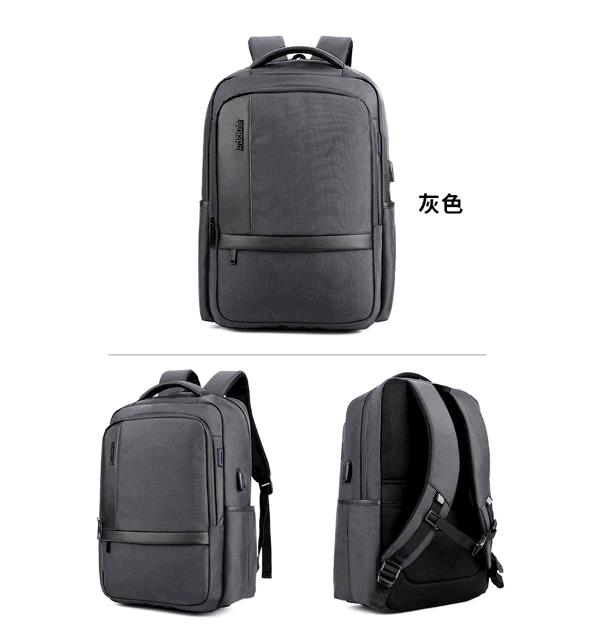 New Men's Nylon Business Computer backpack USB Charged Shoulder Bag Outdoor School Bag backpack