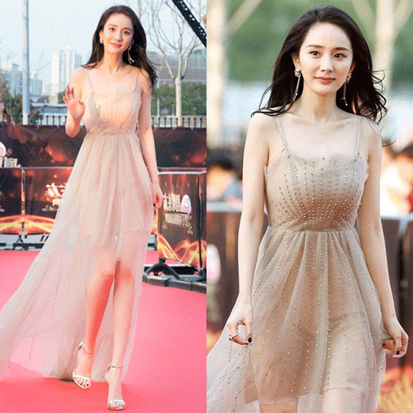 Nail Beads Sparkling annual dinner dress sling night evening party cocktail long banquet dress