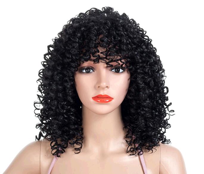 women wig explosion African burly wig short curly wine red black curly wigs