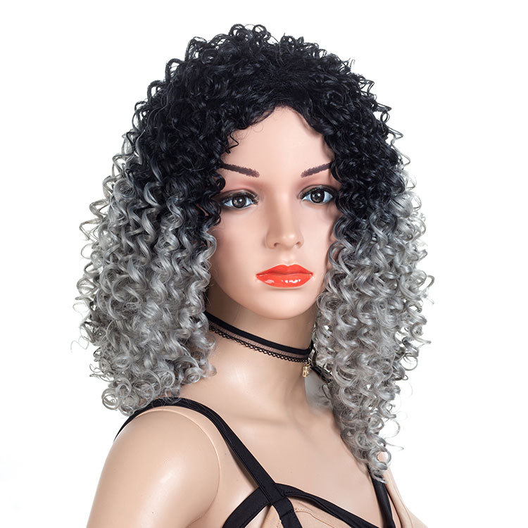women African wig head covers with small curls wigs