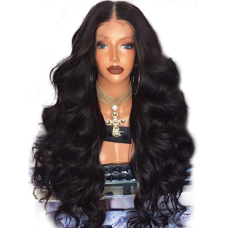 Lace front long curly hair black fluffy deep wave ciliated hair covers wigs 14inch to 28inch