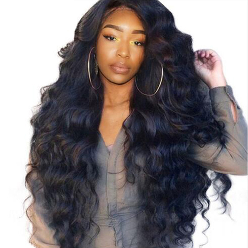 Lace front long curly hair black fluffy deep wave ciliated hair covers wigs 14inch to 28inch