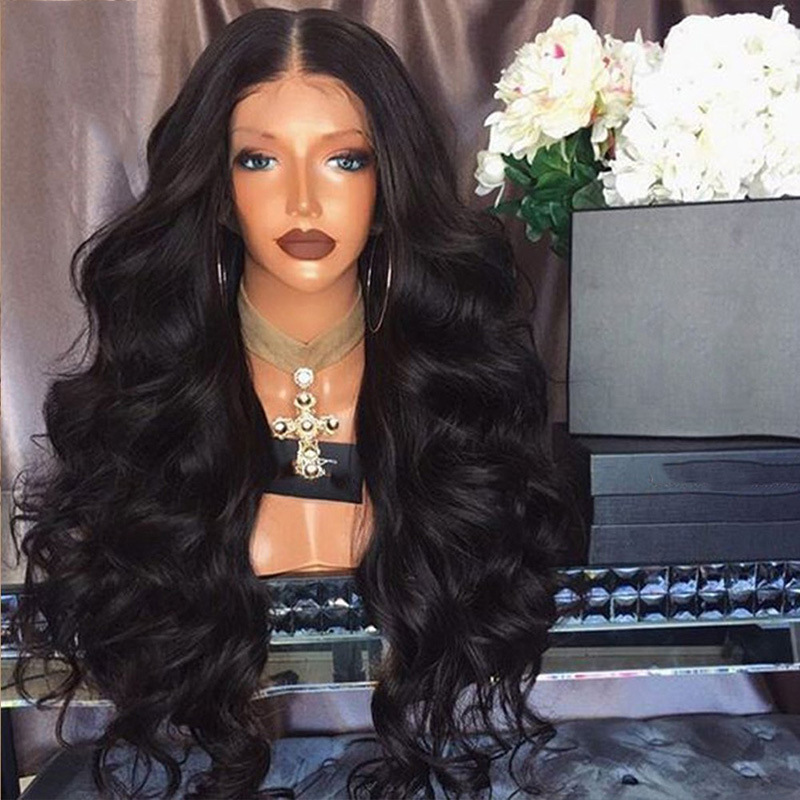 Lace front long curly hair black fluffy deep wave ciliated hair covers wigs 14inch to 28inch
