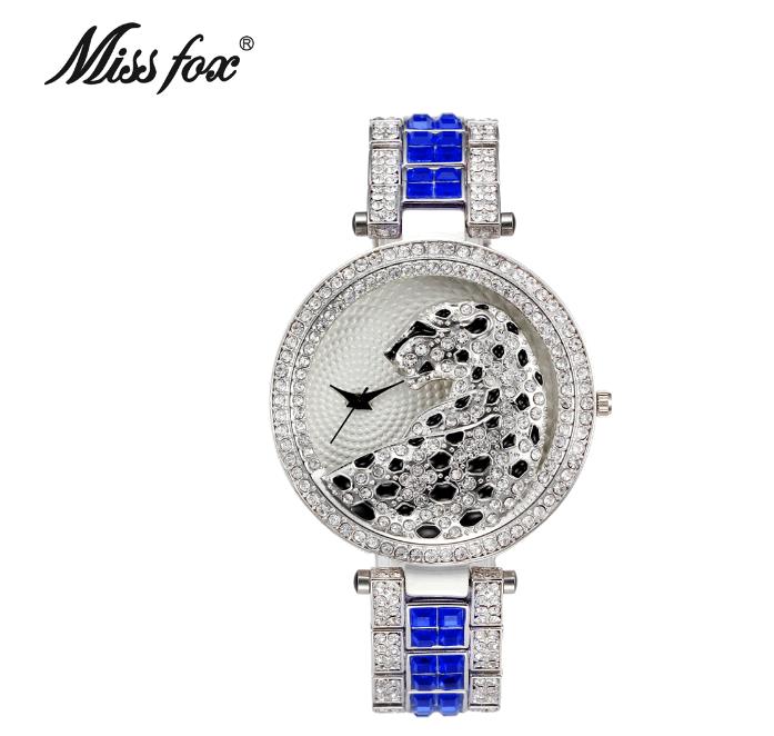 Fashion Miss Fox Women Quartz Watch Fashion Bling Watch Female Quartz Gold Watch Crystal Diamond
