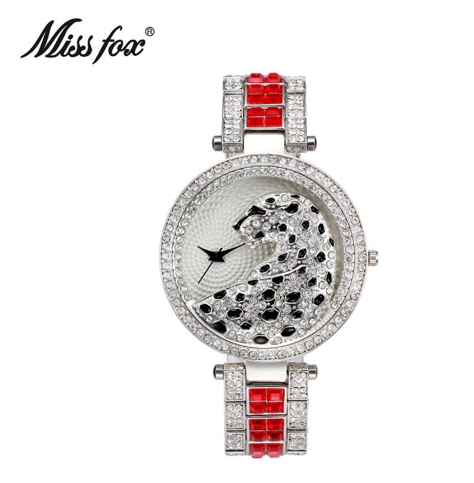 Fashion Miss Fox Women Quartz Watch Fashion Bling Watch Female Quartz Gold Watch Crystal Diamond