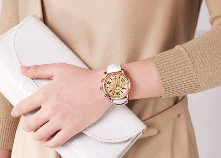 Women Lady Chronograph Watch Waterproof Quartz