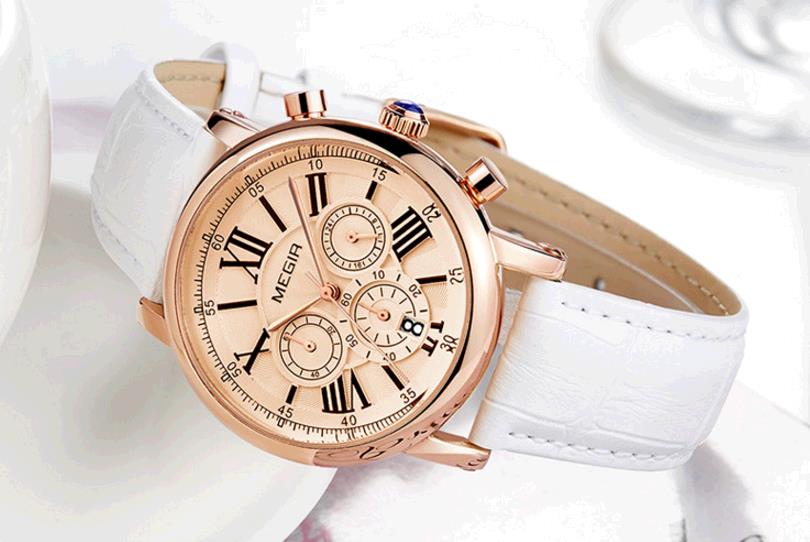 Women Lady Chronograph Watch Waterproof Quartz