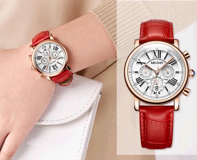 Women Lady Chronograph Watch Waterproof Quartz