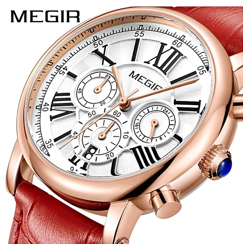 Women Lady Chronograph Watch Waterproof Quartz