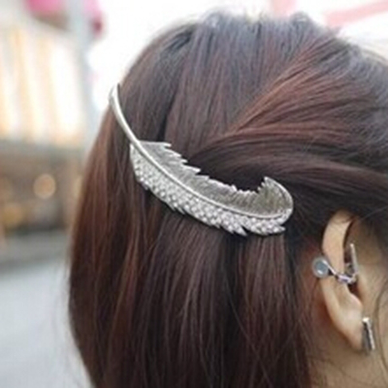 hot fashion trend retro gem leaf hairpin hair accessories
