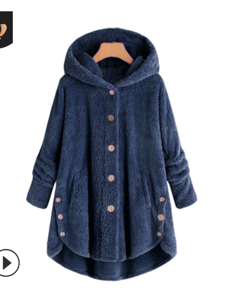 New Fashion Women Coats Autumn Winter Outwear Tops Solid Color Plush Hoodies Loose Warm Faux