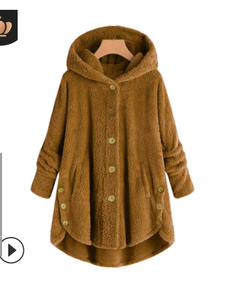New Fashion Women Coats Autumn Winter Outwear Tops Solid Color Plush Hoodies Loose Warm Faux