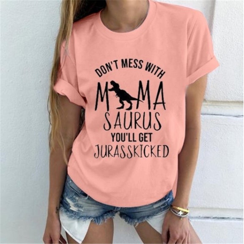 Summer Fashion Women's Funny T-shirt Dinosaur tshirt