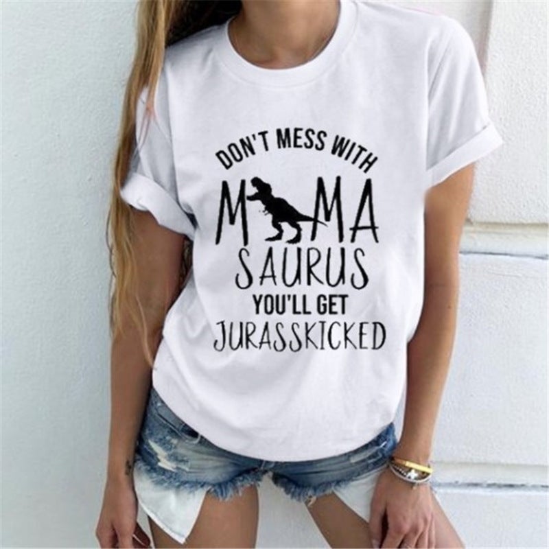 Summer Fashion Women's Funny T-shirt Dinosaur tshirt