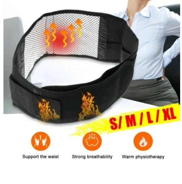 Magnetic Back Support Brace Belt Lumbar Lower Waist Double Adjust Pain Relief