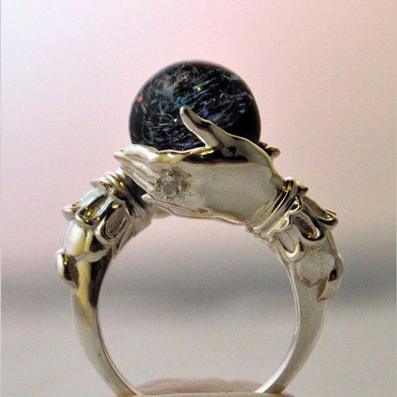 new plating inlaid beads creative ring engagement jewelry