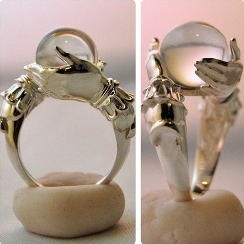 new plating inlaid beads creative ring engagement jewelry