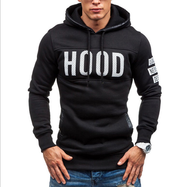 Men's Long Sleeved Sweater Fleece Printing Hoodie Top Hooded Sweatshirt Pullover Coat Casual Blouse