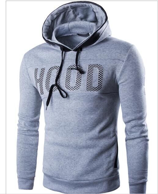 Men's Long Sleeved Sweater Fleece Printing Hoodie Top Hooded Sweatshirt Pullover Coat Casual Blouse