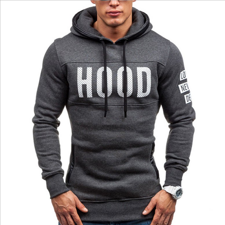 Men's Long Sleeved Sweater Fleece Printing Hoodie Top Hooded Sweatshirt Pullover Coat Casual Blouse