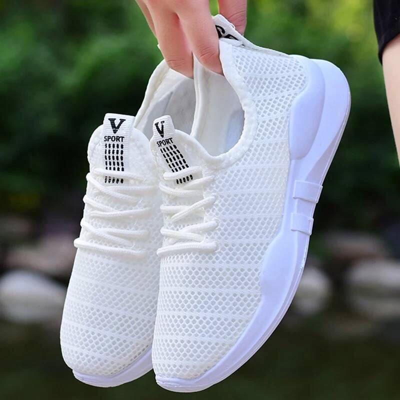 Women's sneakers breathable casual shoes hollow flat shoes