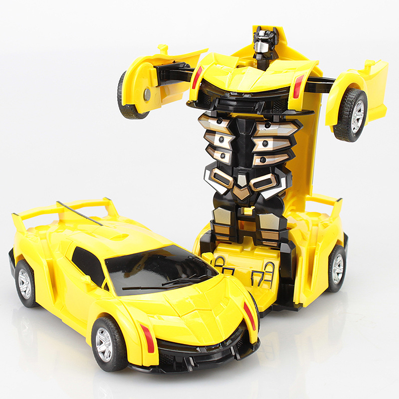 Deformed model sports car toys, one-click Impact inertial transformation, PVP car robot toys
