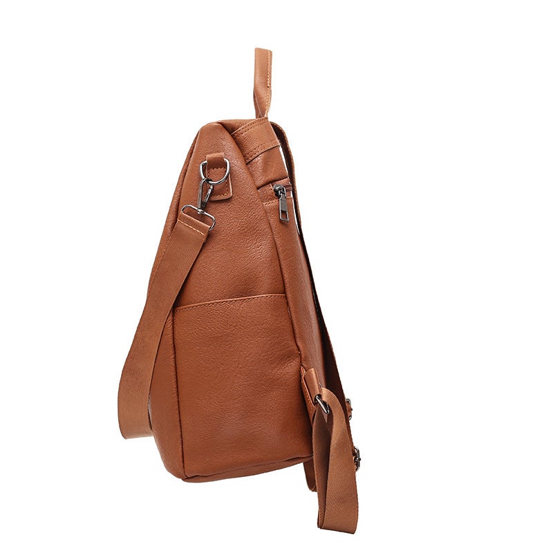 Women pu Leather Anti-Theft Rucksack Backpack School Shoulder Bag Black/Brown