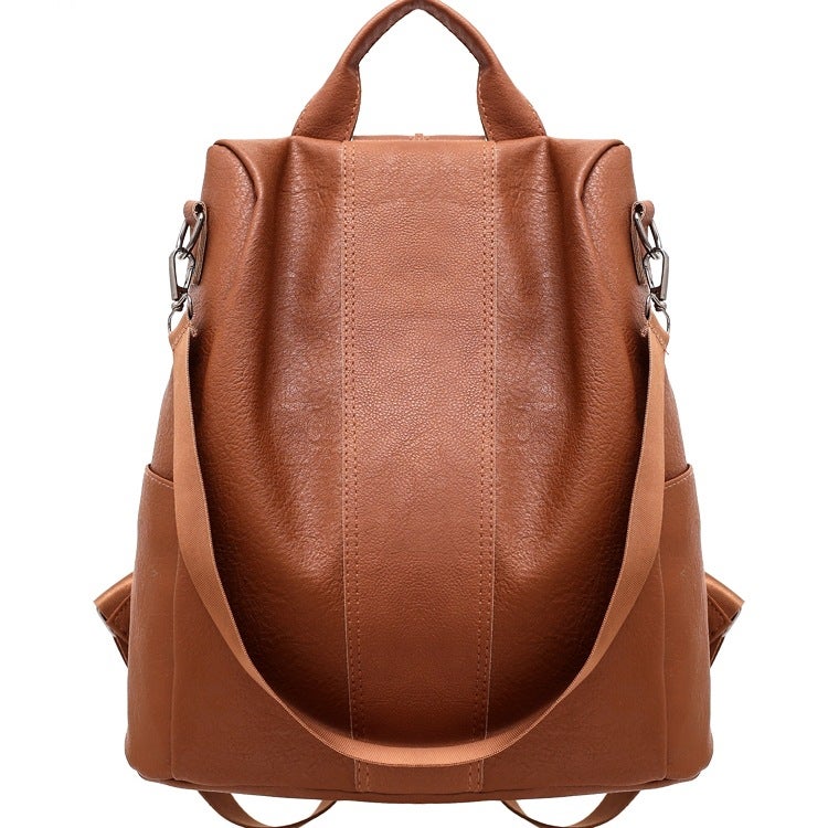 Women pu Leather Anti-Theft Rucksack Backpack School Shoulder Bag Black/Brown