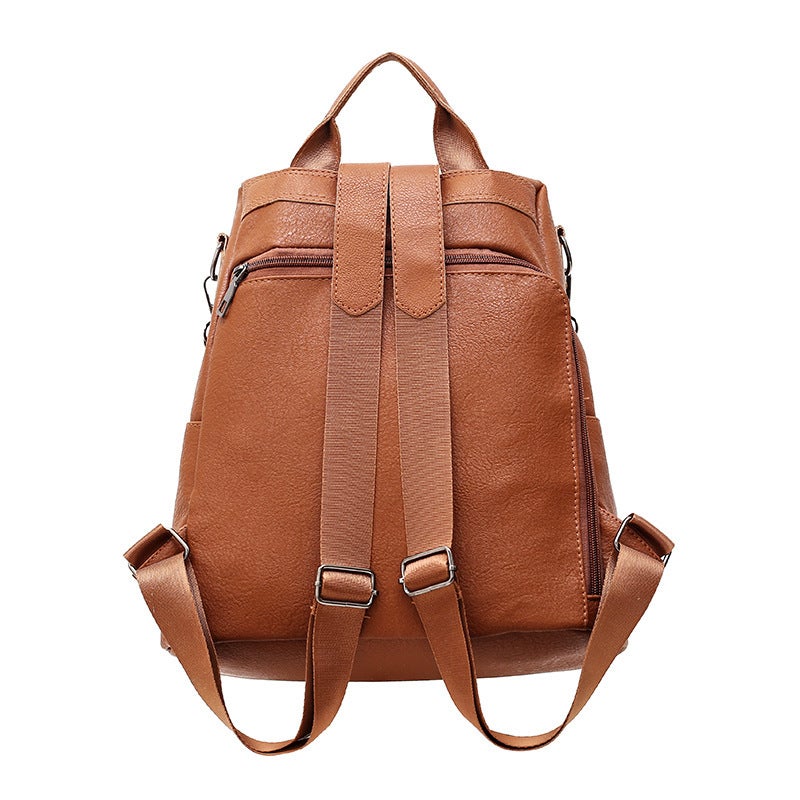 Women pu Leather Anti-Theft Rucksack Backpack School Shoulder Bag Black/Brown