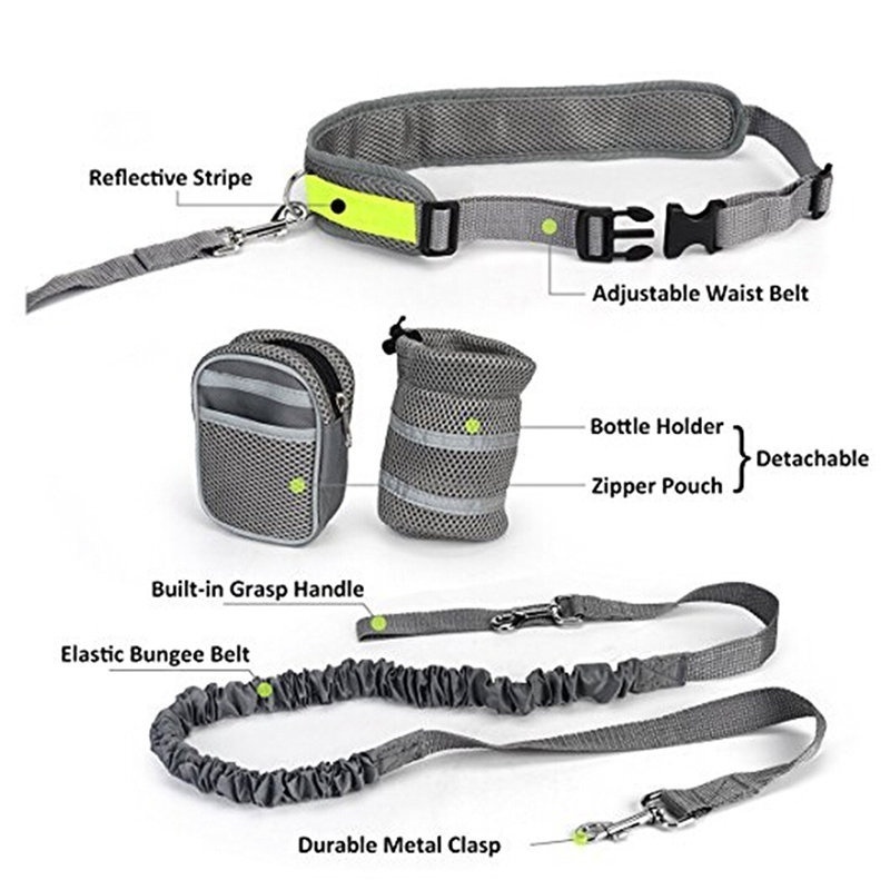 Dog Running Pet Sports Suit Reflective Traction Rope Set Running Traction Belt