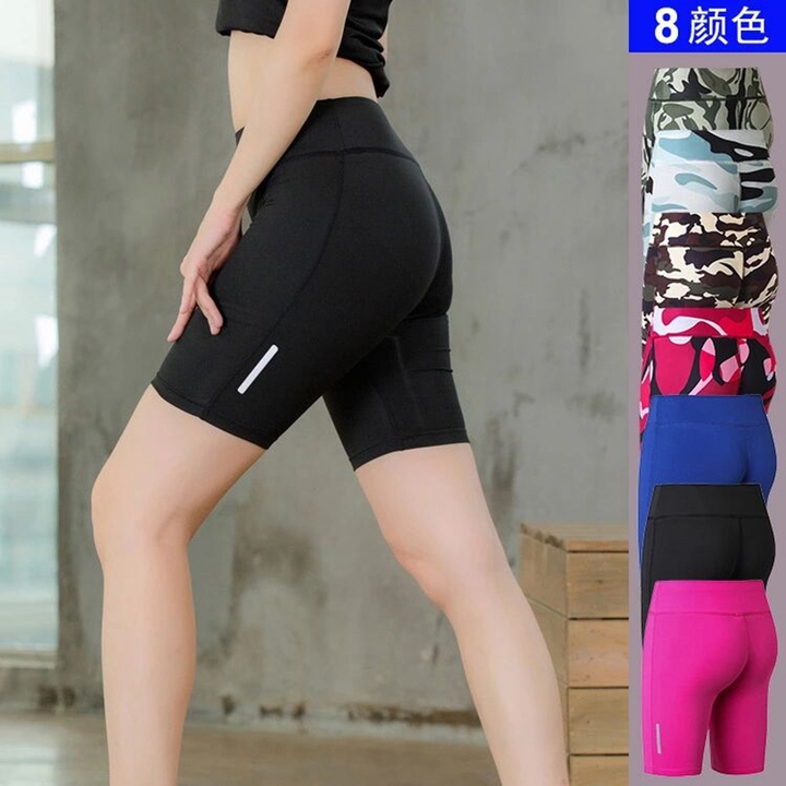 Women's Fitness Yoga Shorts Reflective Night Run Sports Running